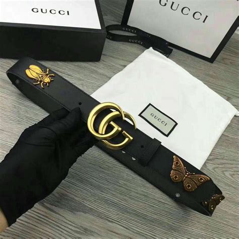 gucci butterfly belt men|gucci ladies black leather belt.